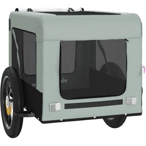 Remorque chariot transport de vélo pour animaux de compagnie gris (1/5)