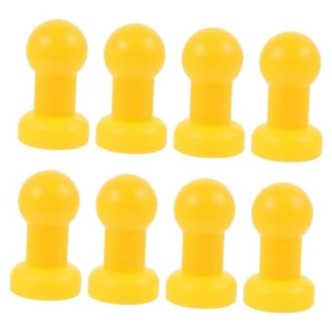 Lot de 8 Bouchons Tubes Trampoline en Plastique Jaune, Housses Poteaux Robustes pour Trampoline, Pièces Détachées Professionnelles Accessoires Jeux -