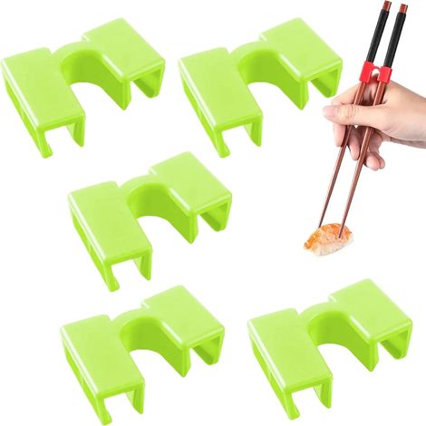 (Vert) Lot de 5 aides-cuillères réutilisables avec connecteurs (1/5)