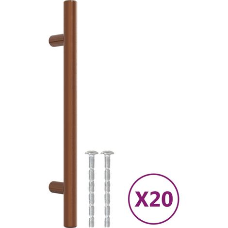 vidaXL Tiradores para armarios 20 uds acero inoxidable bronce 160 mm (1/2)