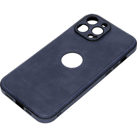 Étui de téléphone professionnel en cuir de luxe au design unique, antidérapant, résistant aux rayures et aux chutes, ultra-fin et protecteur, bleu pour iPhone 13 Pro Max