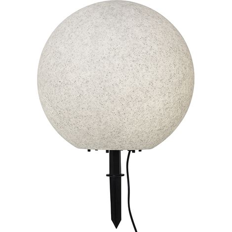 Star Trading Décoration d'extérieur en pierre, éclairage de chemin, boule, gris, extérieur, E27, 50 cm, IP65