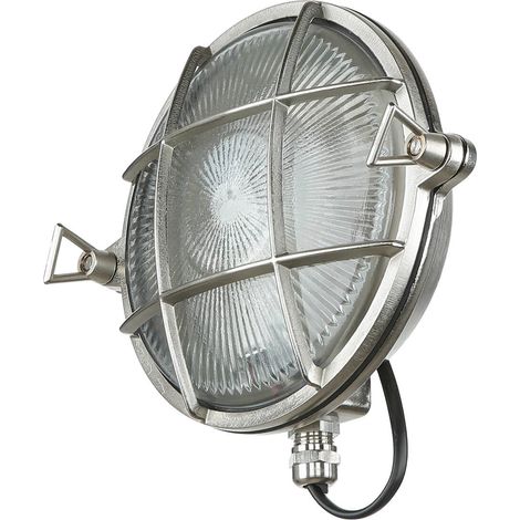 Wandlampe außen Maritim Messing Riffelglas E27 Ø 18 cm Außenleuchte Schiffslampe Garten Haus