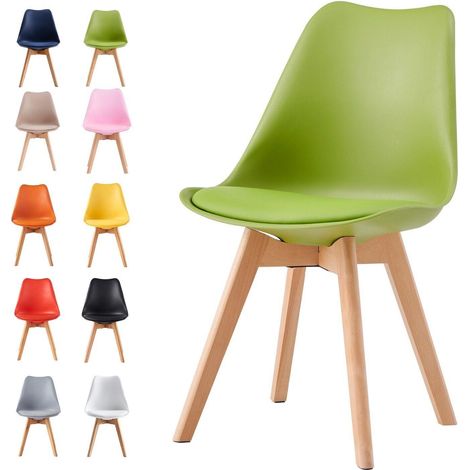 Dining Chairs Designer Side Chairs Wooden Legs Office Home Commercial EVA GREEN 1 (1/5)