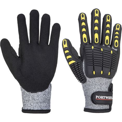 Guante anti-corte nivel C y anti-golpes Gris/Negro galga 13 A722 XXL