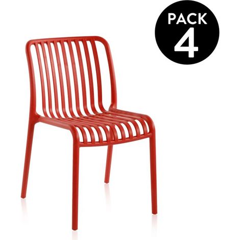 Pack 4 sillas de exterior Jamie Carmesí 46cm (ancho) x 80cm (alto) (1/5)