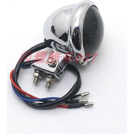Feu arrière rond à LED Ranger Tianjun Stick King pour moto rétro, avec plaque d'immatriculation, feu stop et feu de position (placage 2061 fumé). (1/5)