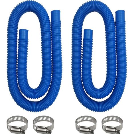 Tuyau de piscine, tuyau de remplacement, diamètre 1,25", facile à installer, pour piscines hors sol (2 tuyaux et 4 colliers) (1/5)