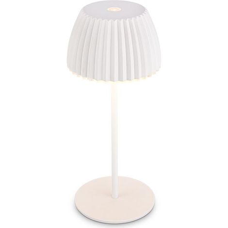 Riffle Mini LED Tischlampe Akku Tischleuchte Dimmbar Kabellos Touch IP44 Weiß