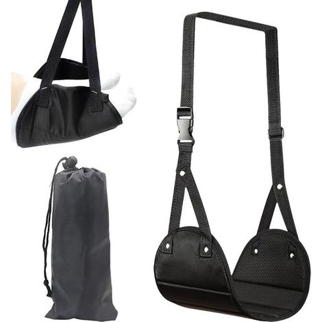 Repose-pieds pour avion, hamac de vol long et réglable, support confortable pour les jambes, hauteur portable, repose-pieds de voyage pour avion et vé (1/5)