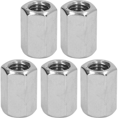 Écrou de connexion hexagonal M12 X 1.75 19 L30mm, 5 pièces, en acier inoxydable, antirouille, 6 côtés, longue tige pour l'installation (1/5)