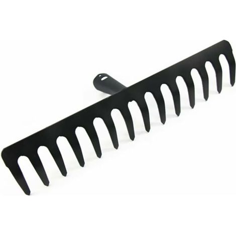 DEESSE SHOP - Râteau de jardin pour pelouse Râteau à main en métal 14 dents Feuilles de paille en vrac Sols de jardin pour jardinage à la ferme, fournitures de jardin en acier pour râteau (1/5)