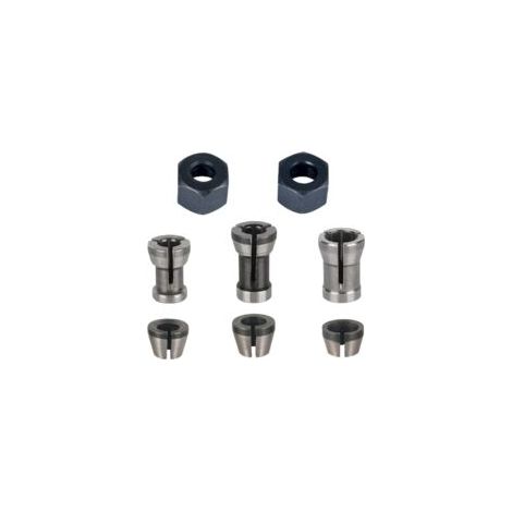 Lntyq Mandrin de Fraiseuse - Lot de 8, Collet Mandrin Affleureuse (6 mm, 6.35 mm, 8 mm), Pince de Serrage Defonceuse (1/4)
