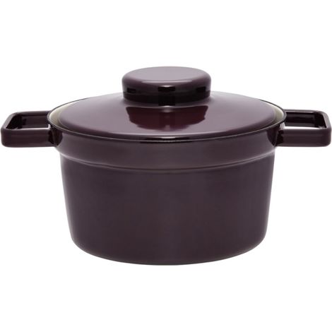 Riess Casserole Aromapot avec couvercle Ø20cm 1,75 litre Dark Aubergine Emaille