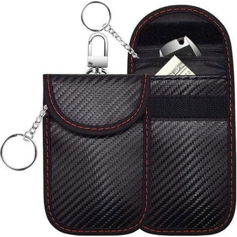 pair 2pcs Signal Blocage Faraday Pochette Sac,Pochette Etui Anti RFID cle Voiture,Pochette Faraday,Pochettes Blocage Signal RFID pour (1/4)