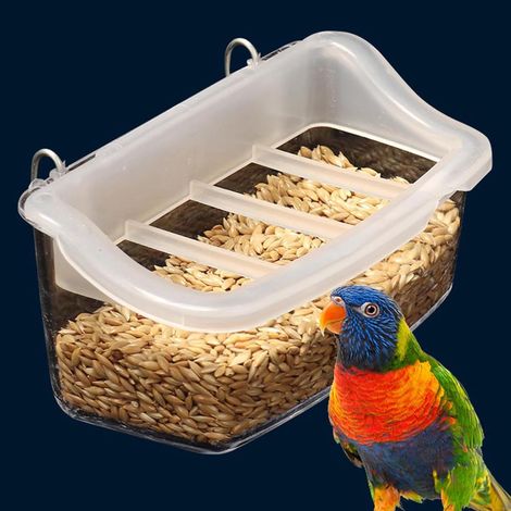 4-Grid Anti-Spill Wire Bird Food Box New Design Cage Bird Feeder OPP Pack