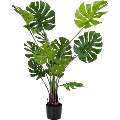 Planta decorativa artificial con 12 hojas verde 90x90x127 (1/5)