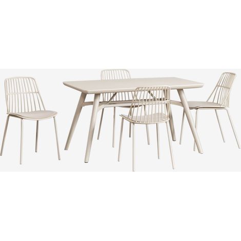 Set tavolo rettangolare Scand (134x78 cm) e 4 sedie da giardino Maeba SKLUM            