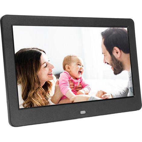 Cadre photo numérique mural 10 pouces avec télécommande, résolution 1920 x 1080 HD, idéal pour la publicité vidéo, noir, prise européenne 110-240 V. (1/5)