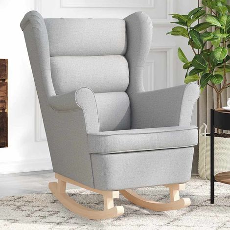 Silla mecedora de tela gris nube 74x90x102 cm vidaXL