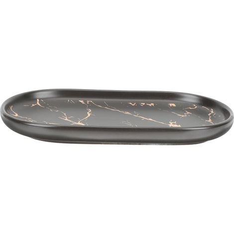 Plateau de Salle de Bain Motif Marbre en Céramique Élégant Surface Lisse pour Rangement et Présentation de Bijoux et Tasses sur Table ou Lavabo'-'-