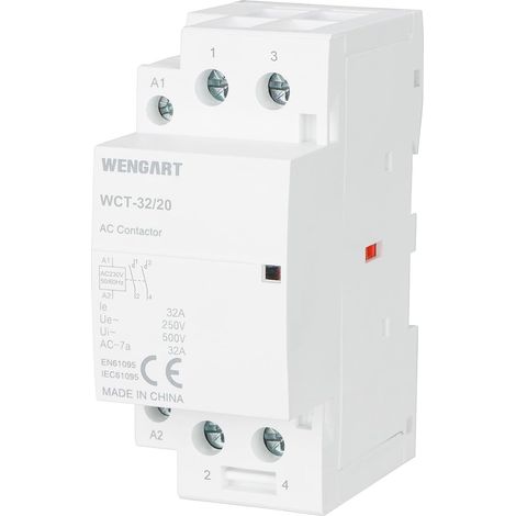 WCT-32, AC230V, 32A, 2NO, white, for a quiet, energy-efficient, long life, small and fully accessible home for appliances and motor loads (1/5)