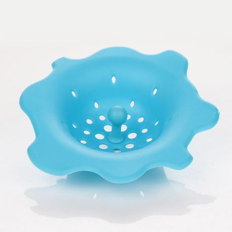 Lot de 4 passoires à cheveux en silicone en forme de fleur, attrape-cheveux ronds en caoutchouc, faciles à nettoyer pour la cuisine, la salle de bain (1/5)