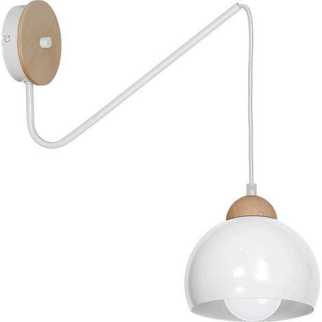 Lampe murale Applique Blanc en métal, bois, 15 x 40 x 60 cm (1/5)