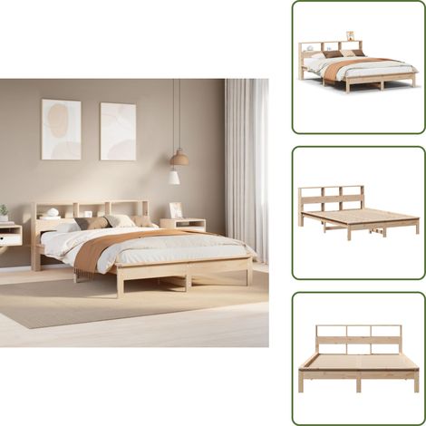 Letto con doghe - vidaXL Letto senza Materasso 140x190 cm in Legno Massello di Pino - Letto in pino