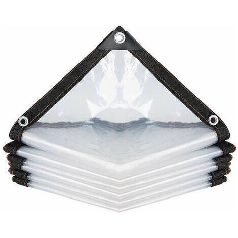 royaluxe -Bâche imperméable transparente perforée Bâche de bâche ultra-légère en PE imperméable Ripstop (Couleur: Transparent, Taille: 200x400cm) (1/5)