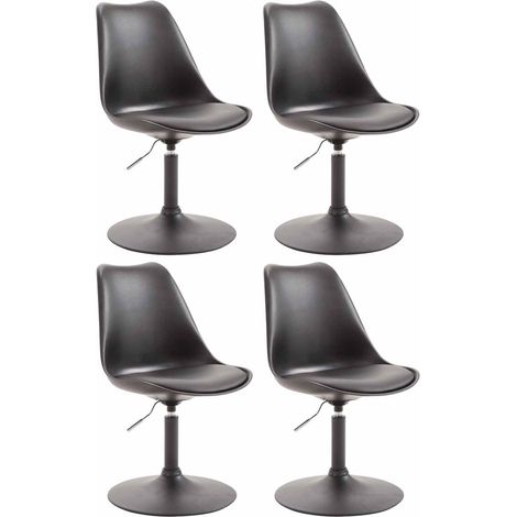 Set de 4 sillas de comedor Maverick con pie de trompeta Negro Negro