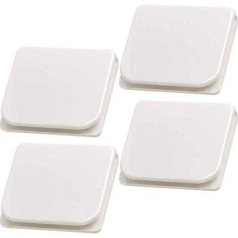 Lot de 4 clips de rideau de douche pour doublure, supports coupe-vent et anti-éclaboussures, clips auto-adhésifs pour maintenir le rideau en place, blanc (1/4)
