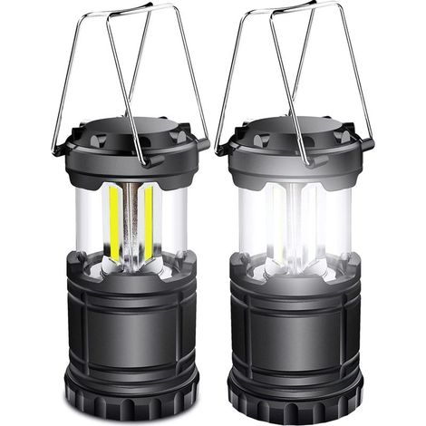Lanterne Camping LED, Lampe Camping portable 350LM avec poignées en métal, pour Tente Camping Randonnée Pêche Cave etc, 2 pièces (1/5)