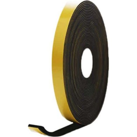 Mousse noire adhésive caoutchouc epdm 15x3mm longueur 10m