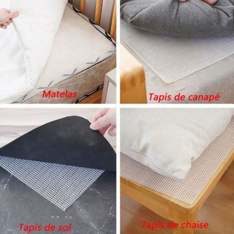 sous-Tapis antidérapant,200x220cm Antidérapant Tapis Stopper,Tapis antidérapant découpable Universal Blanc (1/4)