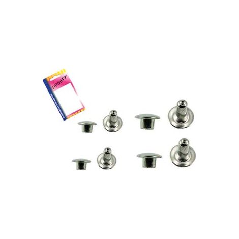 RIVETTI MASCHIO FEMMINA NICHELATI IN BLISTER- - 033, in bl.15 pz. - 12 blister