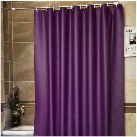 Wasserdichter Duschvorhang aus PEVA (183 x 183 cm) für Badewanne und Badezimmer mit Metallösen, Lila (1/4)