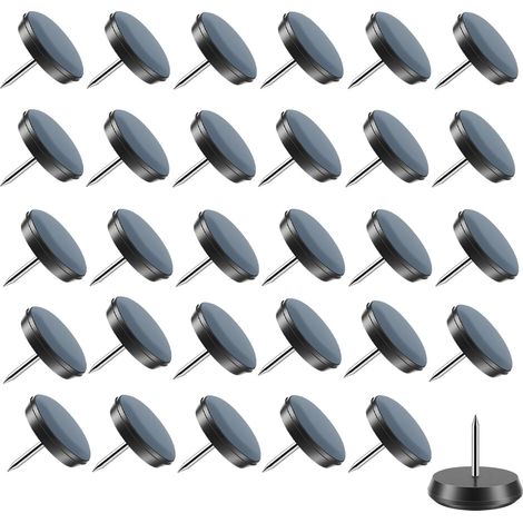 Patins pour Chaises 22mm en Téflon, 30 Pcs Patins Glisseurs pour Meubles Patin Chaise à Clous en Téflon PTFE pour Déplacer Meubles Lourds sans Effort et Protège Vos Meubles et Sols (1/4)
