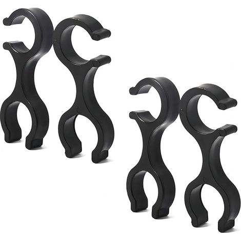 Trekking Pole Clip - 8-Shaped Connector for Trekking Poles - Mountaineering and Hiking - Set of 2 (1/3)