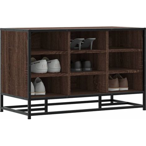 Schuhbank Braun Eichen-Optik 84x40x53,5 cm Holzwerkstoff Metall