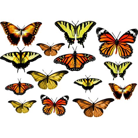 Pegatinas decorativas para niños: mariposas naranjas (1/4)