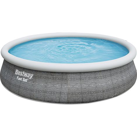 Bestway – Piscine gonflable Fast Set ronde 457x107 cm – Matériau TriTech robuste – Capacité 12 362 litres – Montage facile sans outils