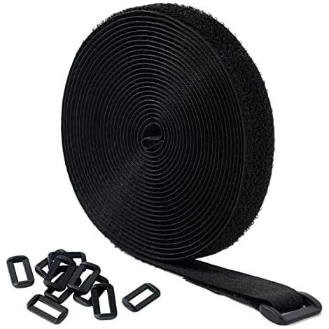 Attache Câble Réglables, 5mx20mm Cable Bande Auto-Adhésives Réutilisables + 10 Boucles, Sangle Réutilisable Câble Management Facile à Couper Organisateur de Fil Multi-usages pour Bureau, Maison (1/5)