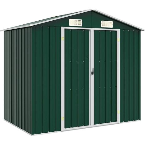 Gerätehaus Grün 205x129x183 cm Verzinkter Stahl
