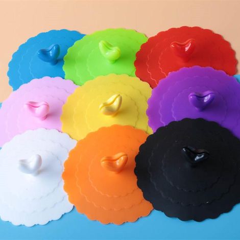 Lot de 9 couvercles en silicone, 10 cm, anti-poussière pour tasse, réutilisables, qualité alimentaire, pour café, vin, verres et boissons, maison, bureau (1/5)