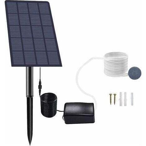 Pompe à oxygène Solaire enfichable 2.5W, Pompe Bassin Solaire, Aérateur d'aquarium, Pompe à air, Aérateur de pêche, avec Tuyau Pierre à air, pour Aquarium de Jardin Piscine extérieure étang (1/5)