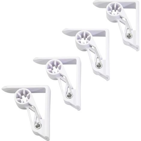 Weiß, 4 Tischdeckenclips, mit Federmechanismus, Kunststoff/Aluminium (1/5)