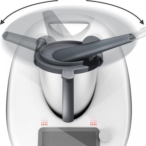 Dampfdüse kompatibel mit Thermomix TM5, TM6, TM Friend, mit Dampfüberlaufschutz, Kaminaufsatz, Möbelschutz und Dunstabzugshaube.