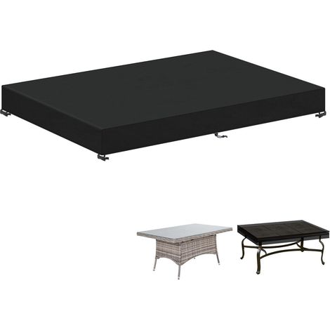 Gartentisch Abdeckung Rechteckig 180x100cm Wasserdicht Winddicht UV-Schutz 420D Oxford (1/5)