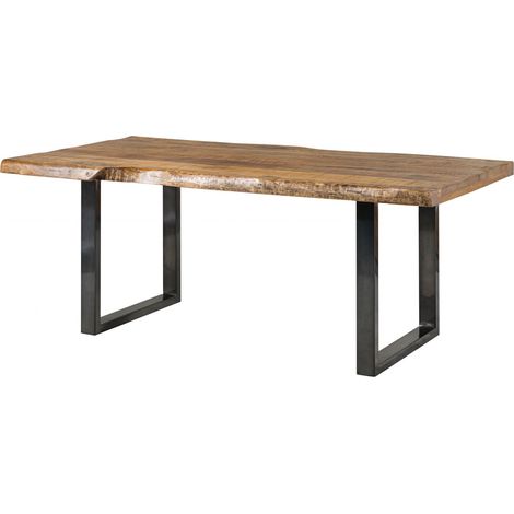 FREEFORM 5 tavolo da pranzo in legno di mango - verniciato natur / gambe in ferro U antracite lucido 240x100
